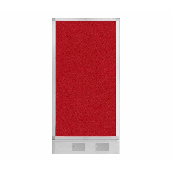 Versare Hush Panel Configurable Cubicle Partition 2' x 4' Red Fabric w/ Cable Channel 1855221 - main